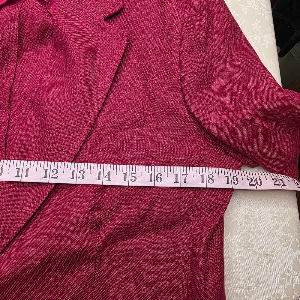NWT Weekend Max Mara Ofidio 100% Linen Blazer Jacket Bordeaux Red Size 12 - Picture 6 of 10